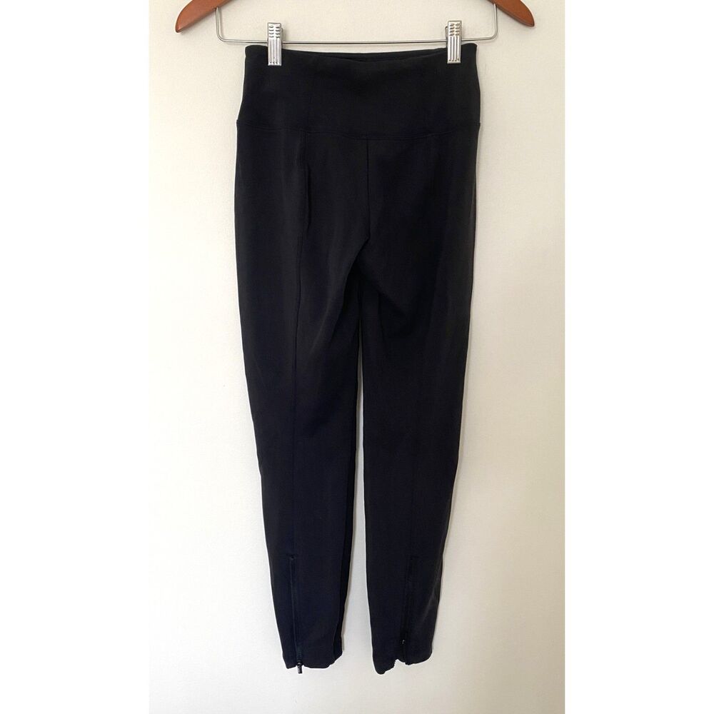 Athleta Black Headlands Hybrid Zippered Drawstring Tight Leggings Sz 0P - Picture 3 of 7